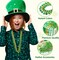 24 PCS St. Patrick’s Day Necklace Set, 8 Green and 8 Gold Bead Necklaces and 8 Green Shamrock Bead Necklaces, St Patrick Accessory Set, Irish Carnival Dress Up Party Favor Supplies